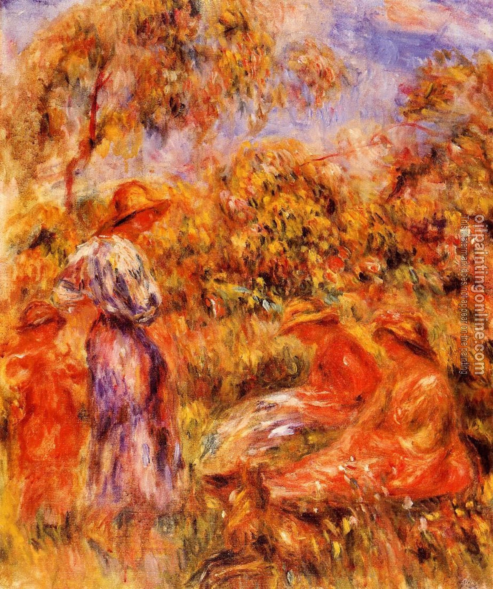 Renoir, Pierre Auguste - Three Women and Child in a Landscape